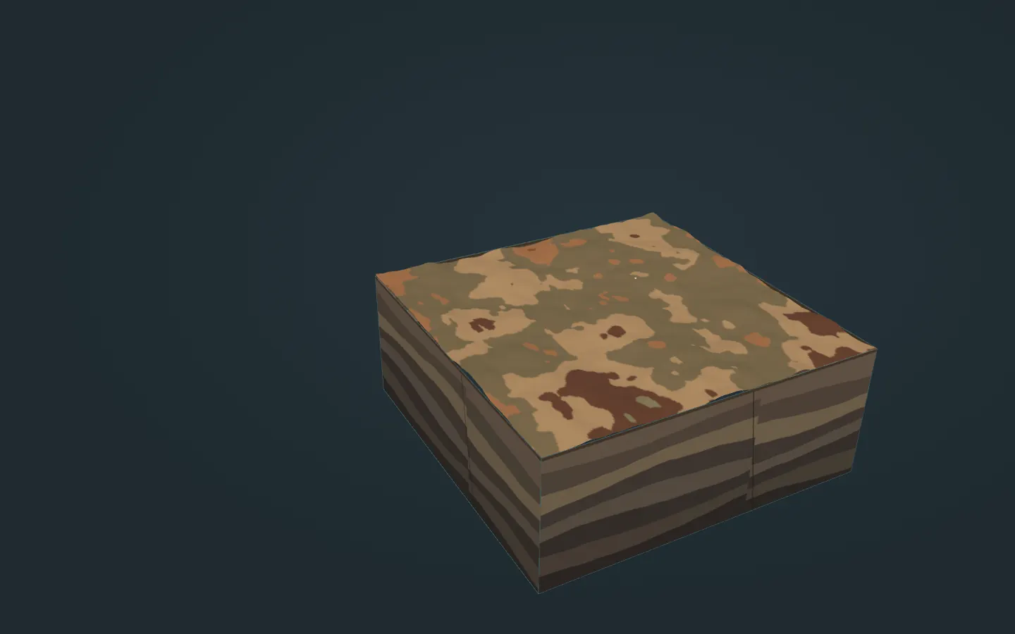 Illustration of a subsurface block with data layers and a hidden ore body